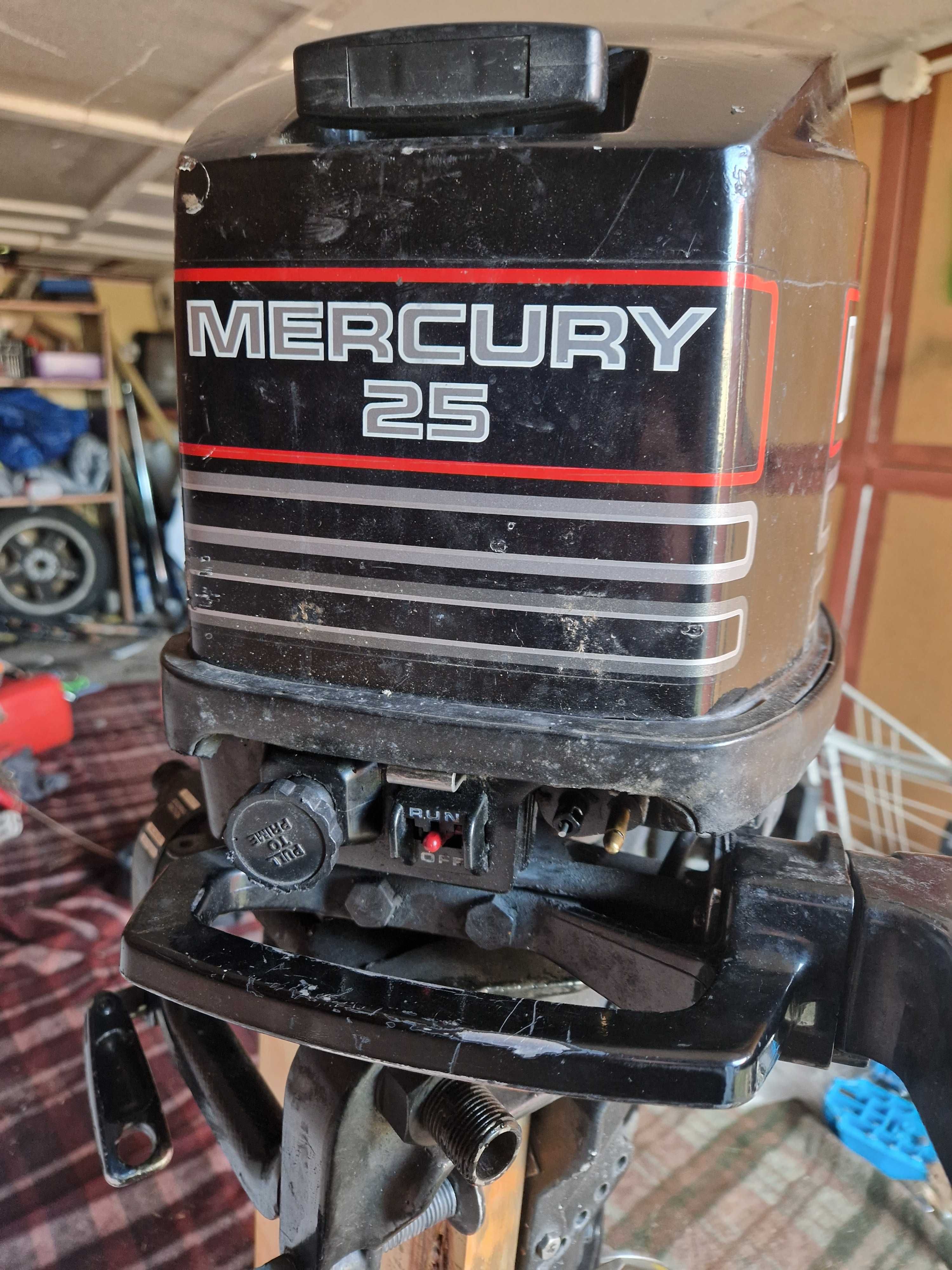 Silnik zaburtowy spalinowy Merkury 25 km 2 T, AUTOMAT krótka stopa S