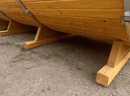 Sauna beczka 2,4m ze ścianką pół panorama