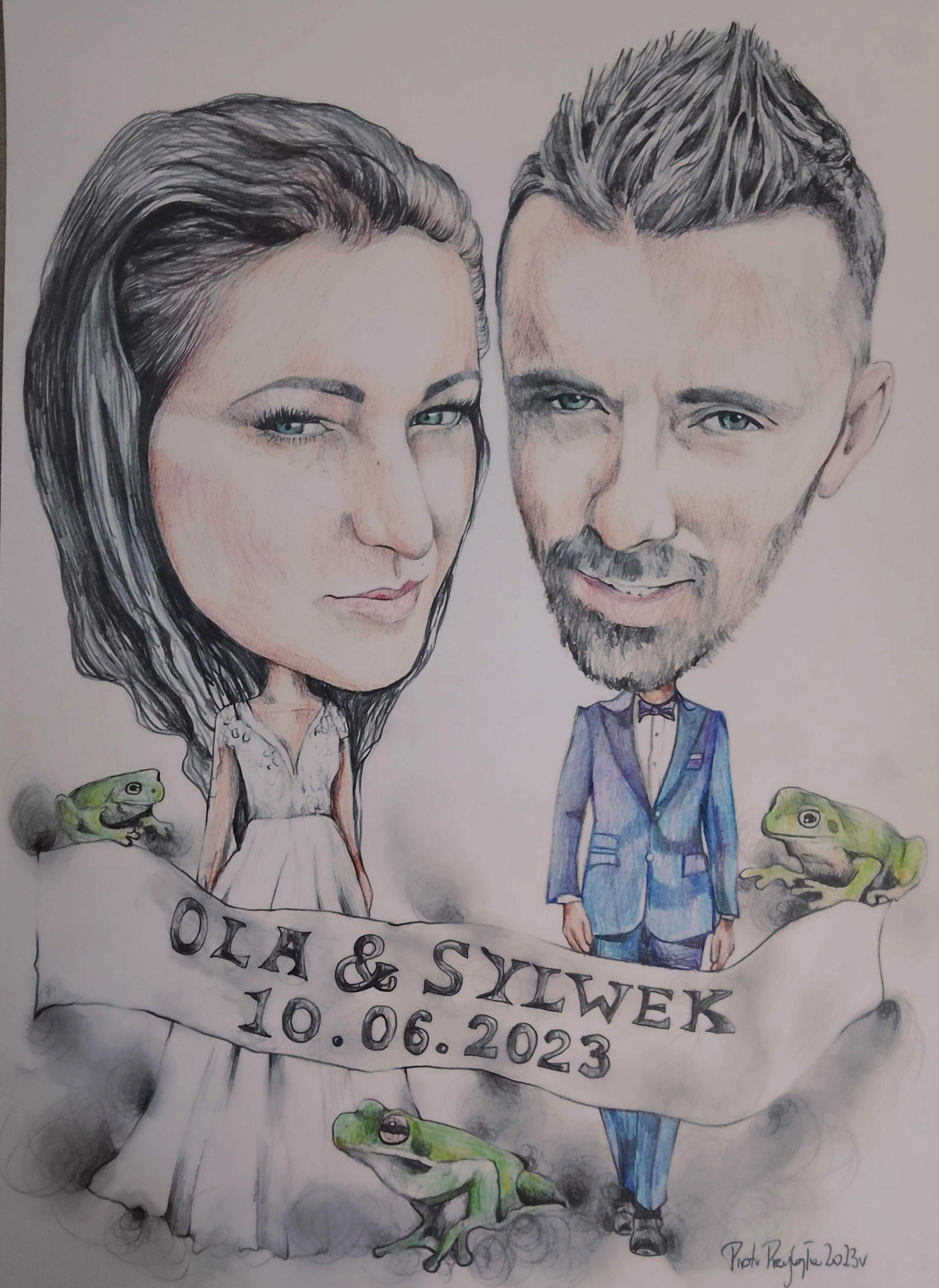 karykatura portret prezent rysunek wesele