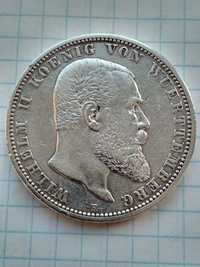 5 марок  1904г. II Рейх, серебро