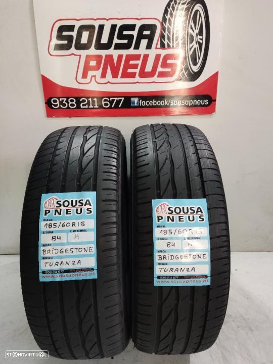 2 pneus semi novos 185-60r15 bridgestone - oferta dos portes 80 EUROS