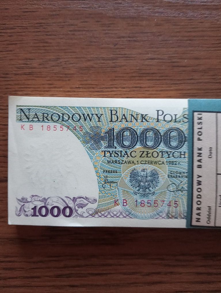 Paczka Banknotów 1000zł 1982r.