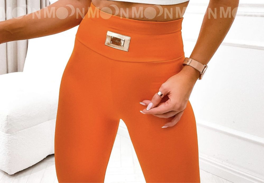 Legginsy MOON modelujące z blaszką pomarańczowe S/M Nowe