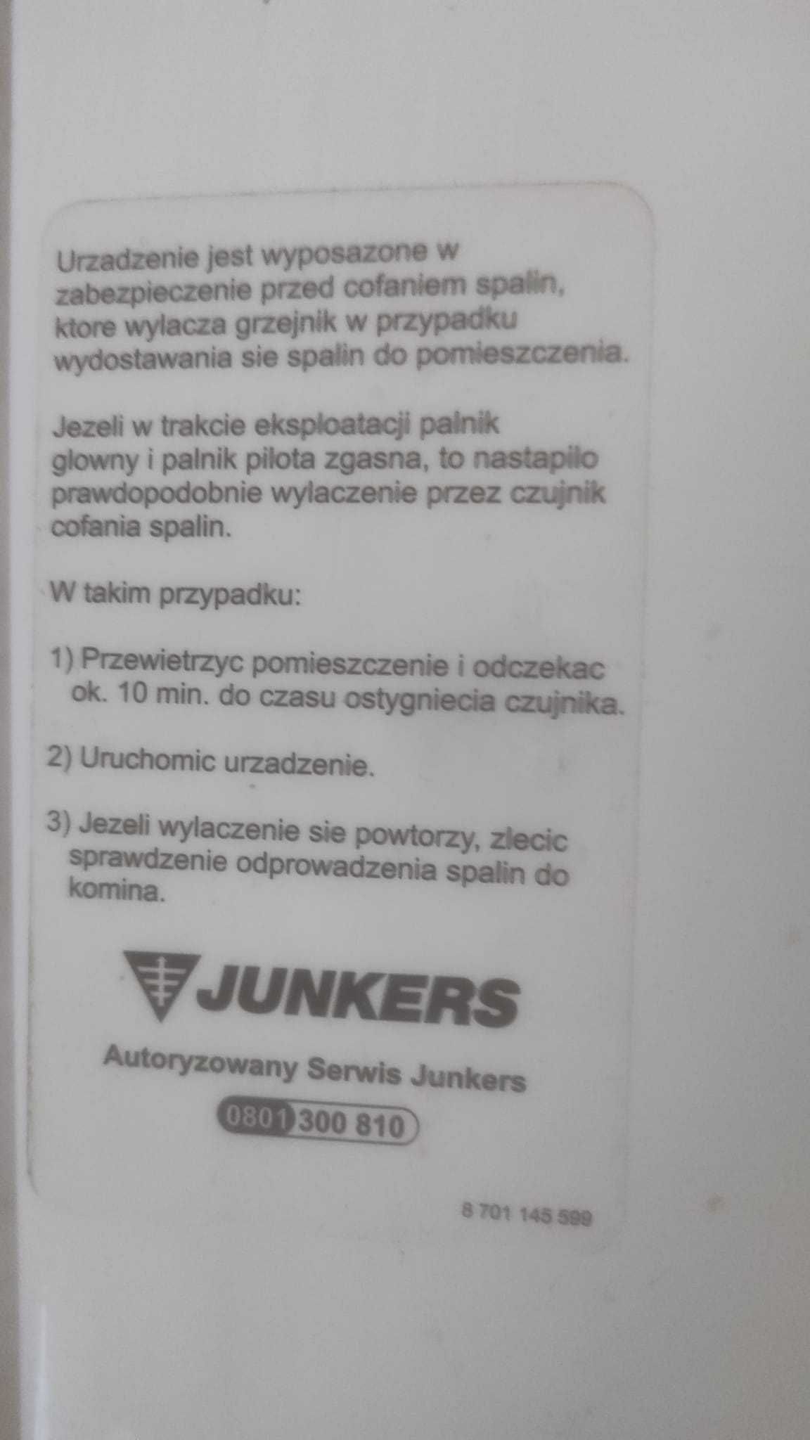 Junkers Power Control WROP11-2 B23 – piecyk gazowy, sprawny