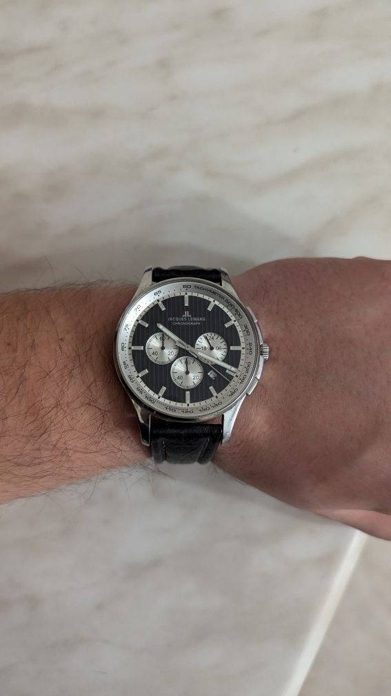 Часы Jacques lemans 1-1619 chronograph, годинник хронограф