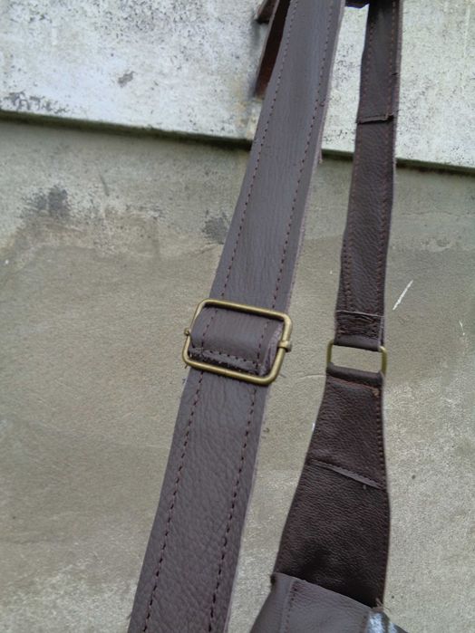 Artystyczna torebka skórzana z lawendowym polem.  Handmade