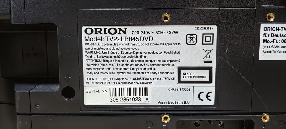 Телевізор Orion TV22LB845