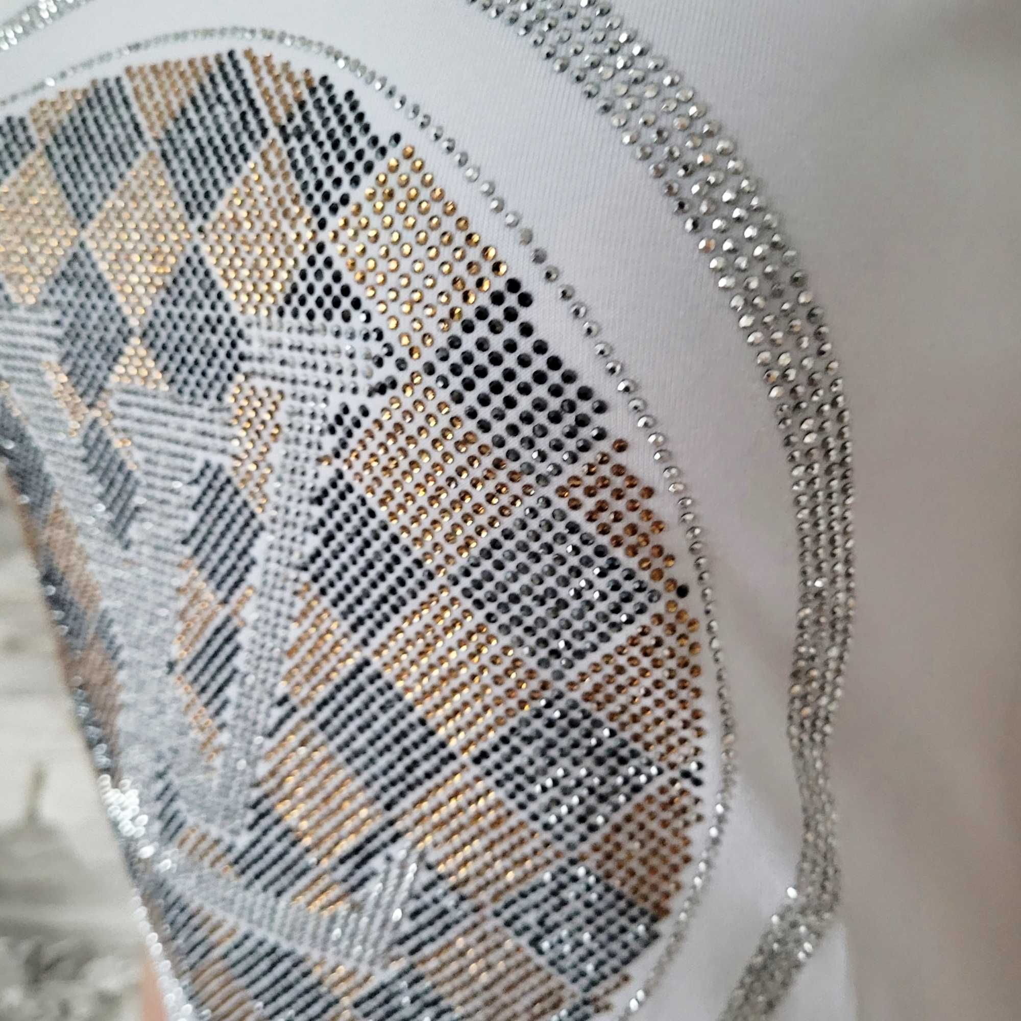 koszulka damska LV Louis  Vuitton Cyrkonie biała