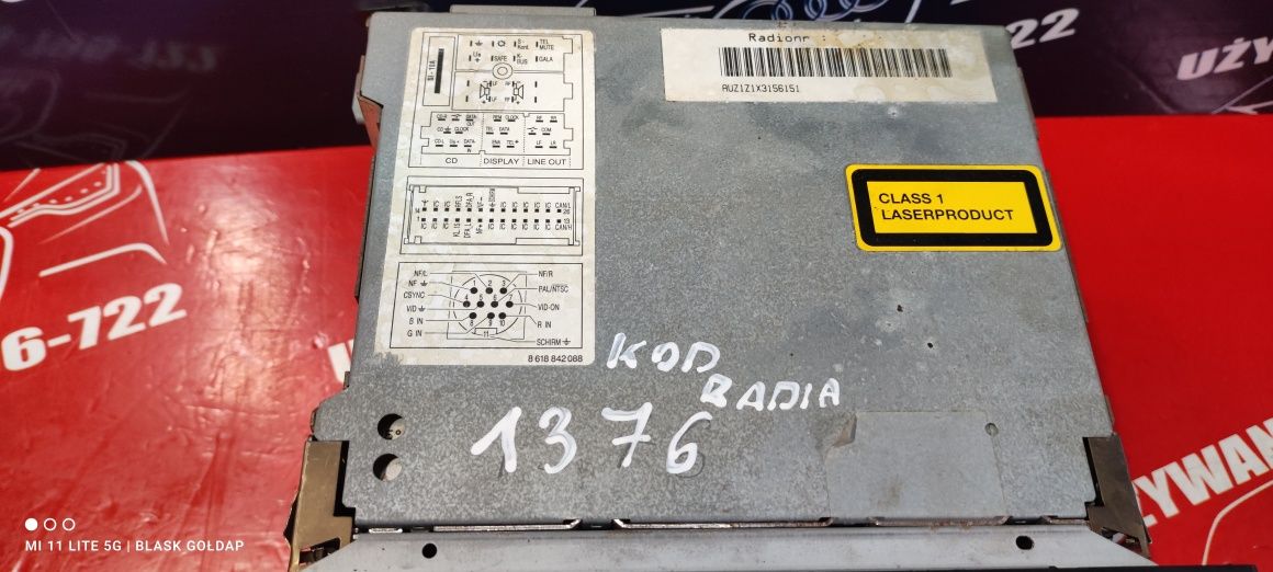Radio Navigation Plus Blaupunkt z Kodem  Audi A6 C5 1999 Blask Gołdap