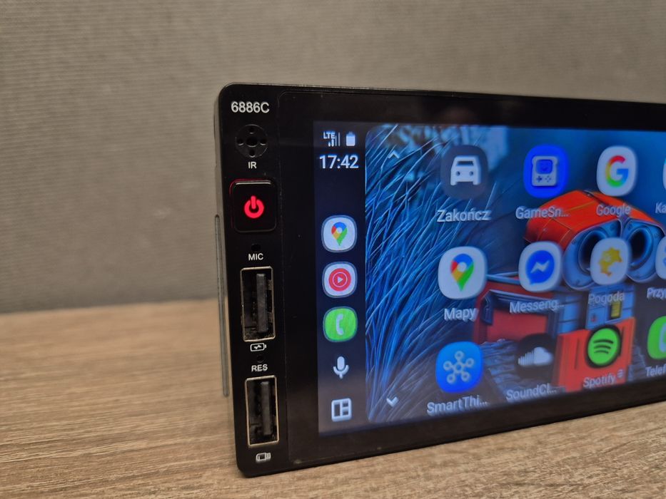 Radio Samochodowe duży ekran AndroidAuto USB, AUX, Bluetooth, kamera
