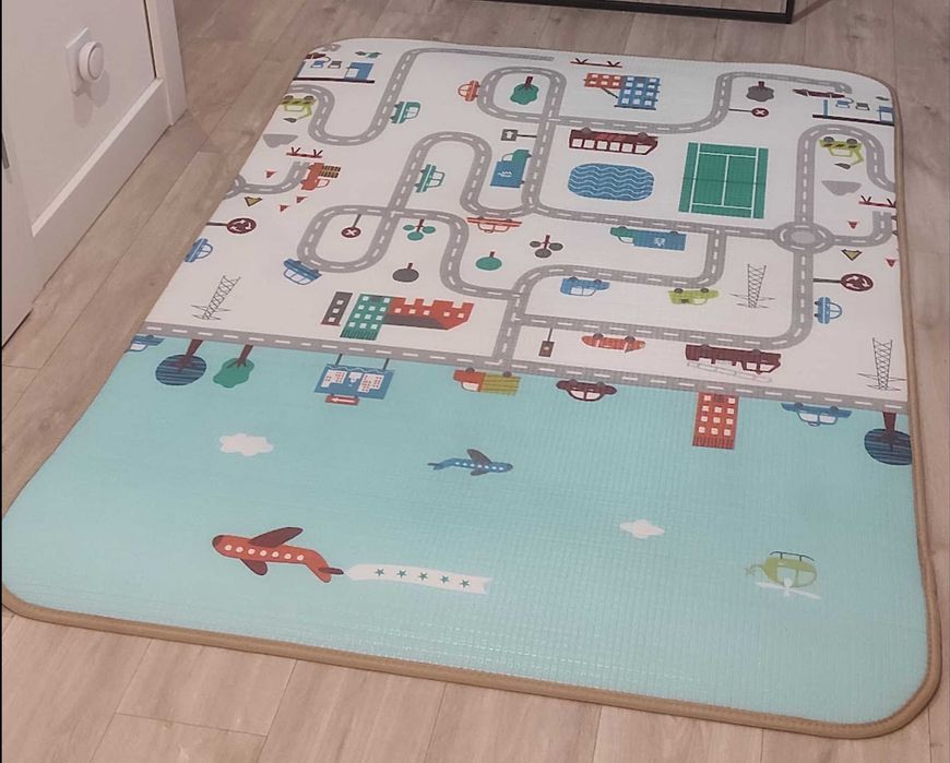 Mata edukacyjna piankowa miasto ulice zwierzęta 180x120x1