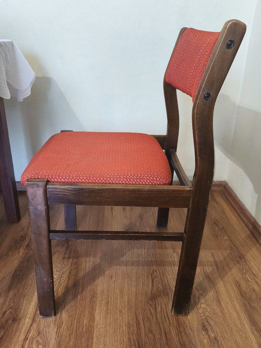 Krzesło 4  Vintage Prl drewno brąz