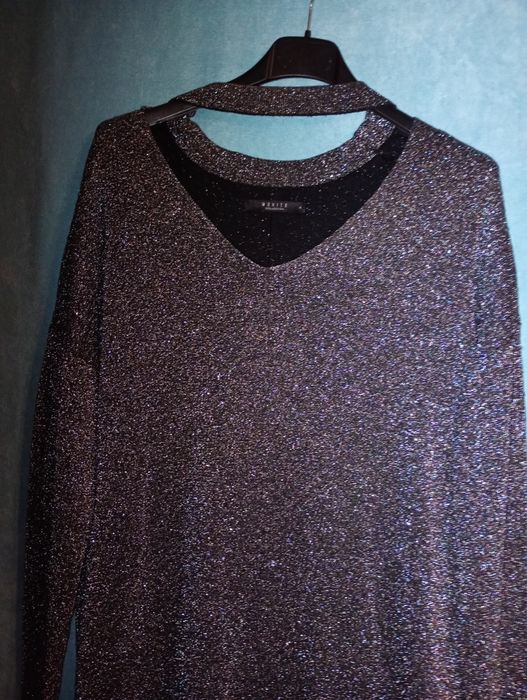 Czarno-srebrna tunika