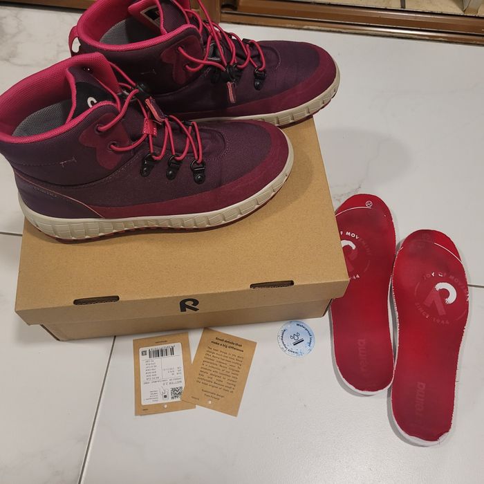Buty wodoodporne używane Reima r. 36- 23cm róż fiolet