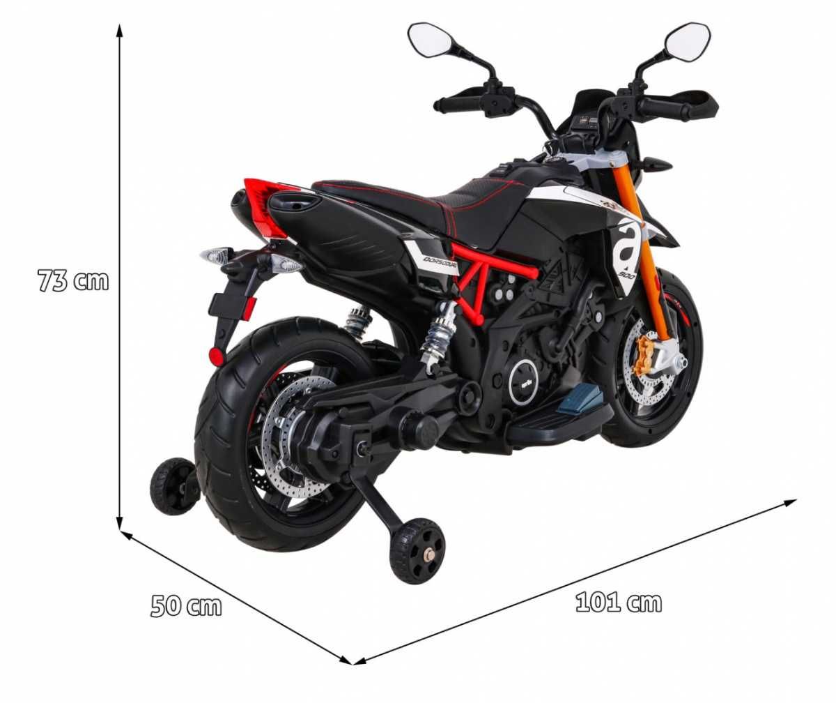Pojazd Motor Aprilia Czarny Motorek dla dzieci na akumulator A07