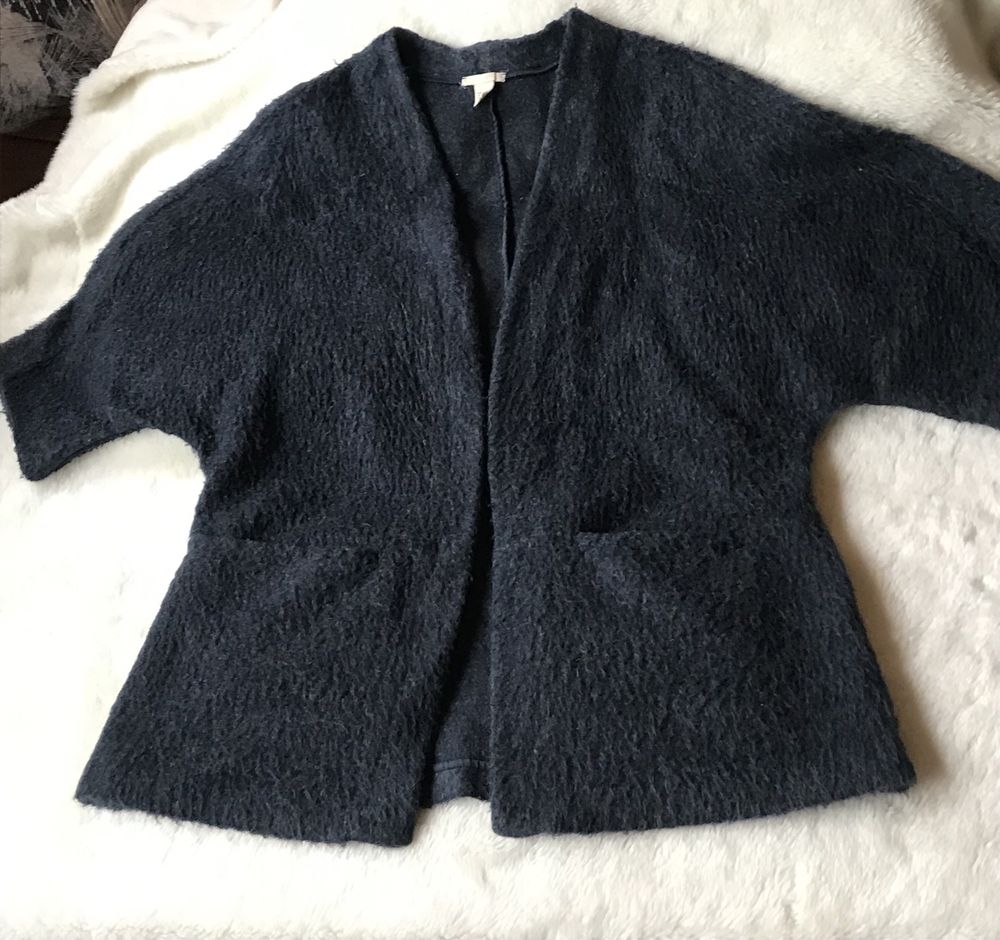 Kardigran sweter długi bez zapięcia rękawy3/4 h&m