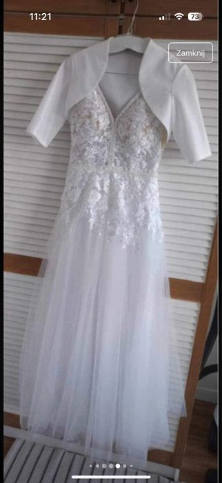 Suknia ślubna, bolerko i welon