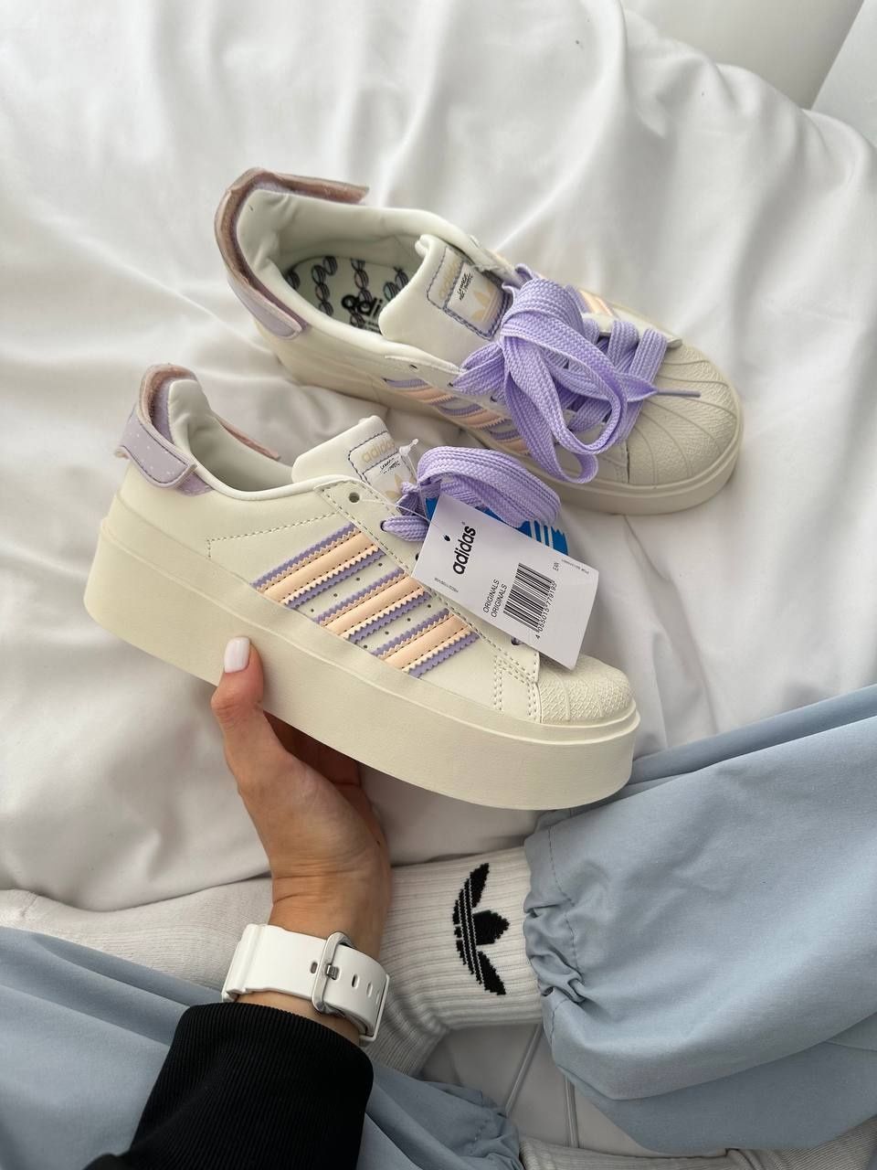 Жіночі кросівки Adidas Superstar Bonega purple/Cream Macaroon р36-40