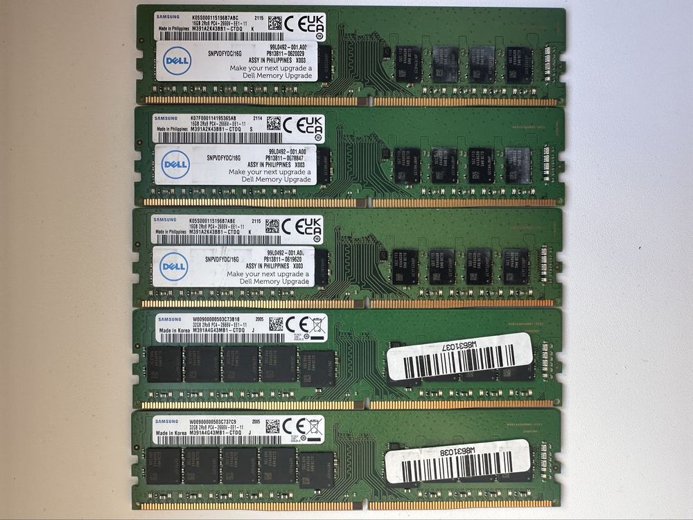 Оперативная память Samsung/Dell DDR4 16GB и 32GB