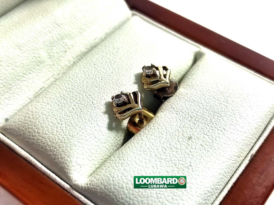 Śliczne ZŁOTE KOLCZYKI KOLCZYKI PR.585 Lombard Lubawa Loombard