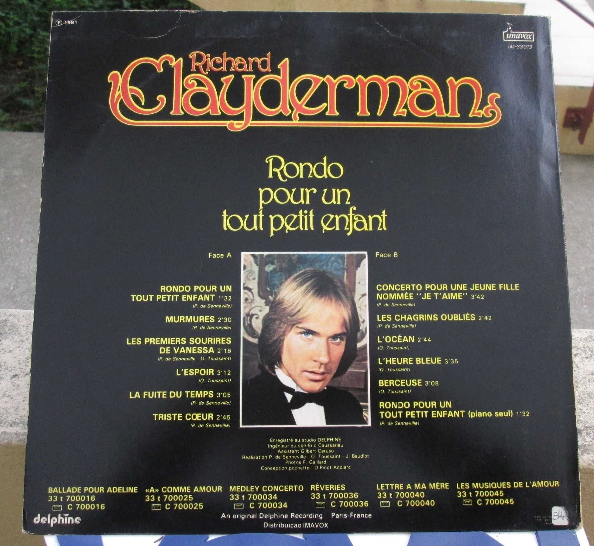 Vinil Richard Clayderman, Rondo Pour Un Tout Petit Enfant LP Album