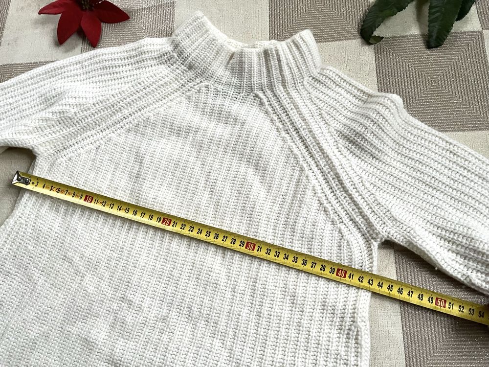 Massimo Dutti sweterek kremowy luksusowy markowy S/M oversize