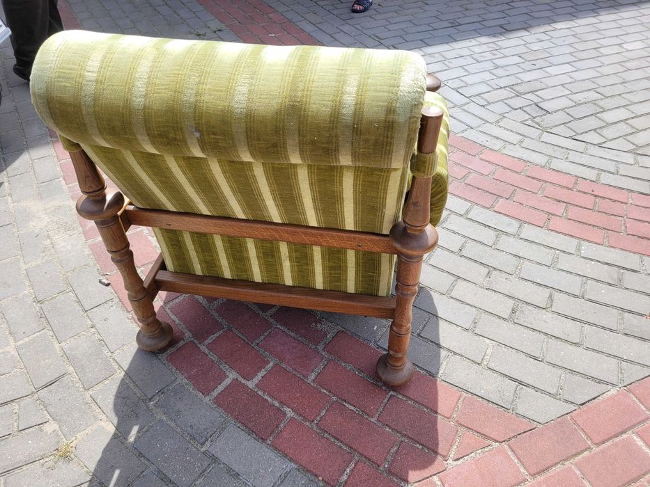 Zestaw wypoczynkowy stelaż drewno retro