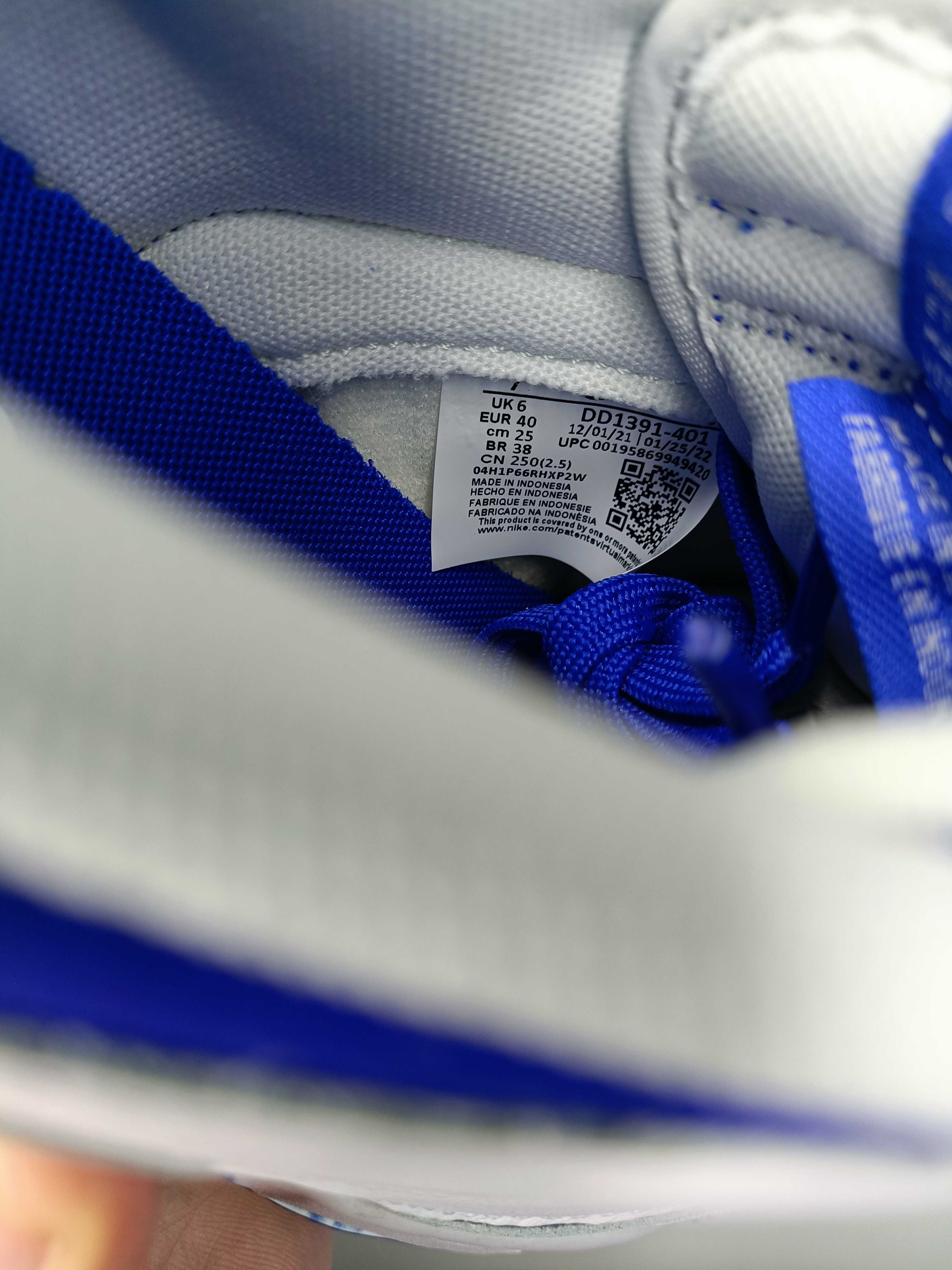 Buty Nike Dunk Low Racer Blue White rozmiar 40 wkładka 25 cm