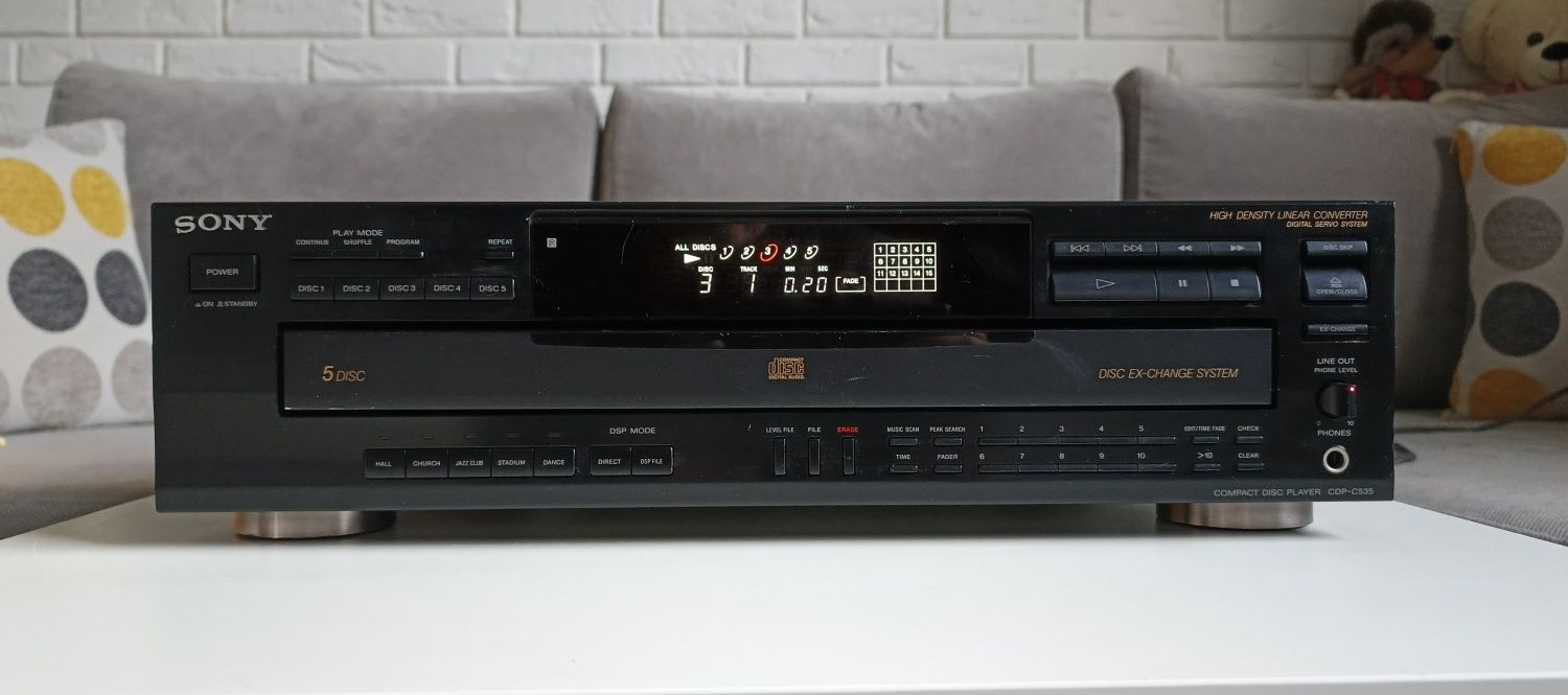 SONY CDP-C535 odtwarzacz CD, zmieniarka 5xCD.
