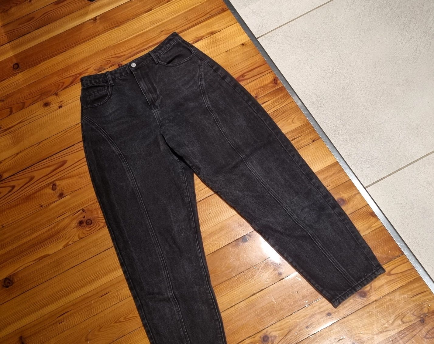 Czarne Jeansy 36 S MISSGUIDED spodnie jeansowe dżinsy