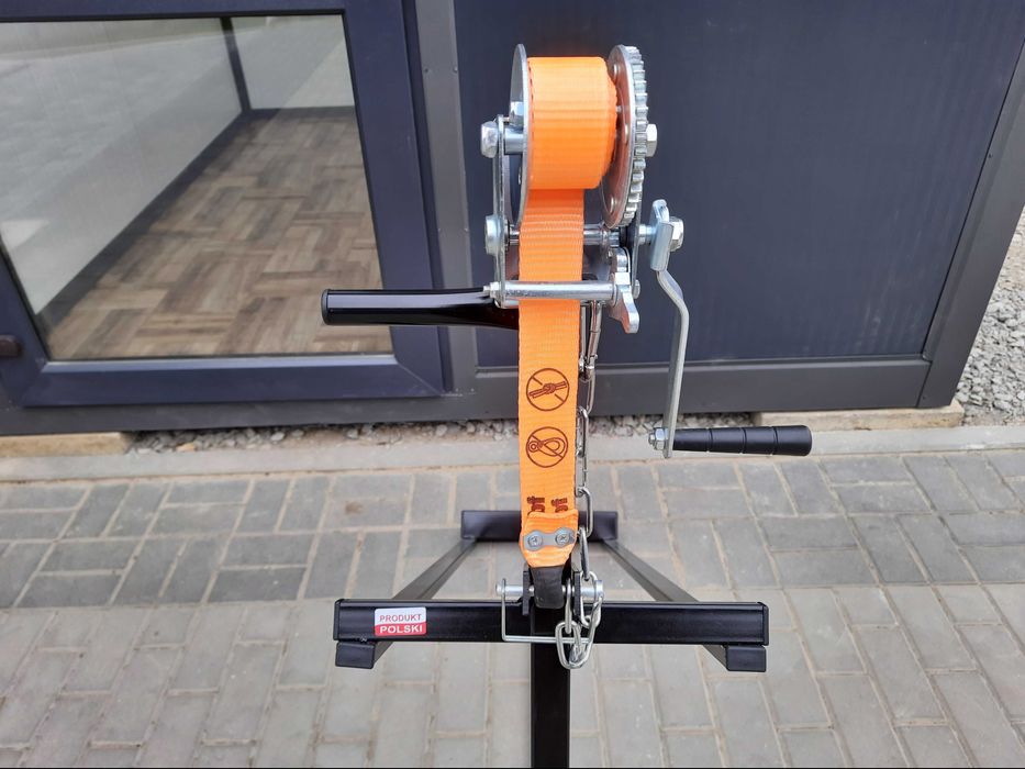 120cm Szerokość Najazdu Podnośnik Traktorka Kosiarki Korbowo TAŚMOWY