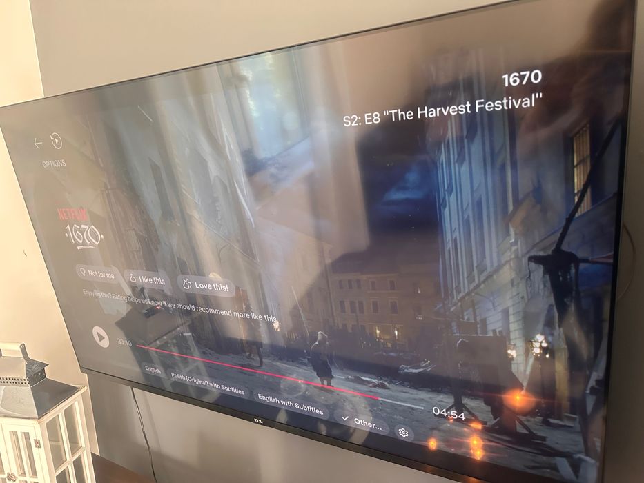 TV telewizor TCL 65 cali z wieszakiem