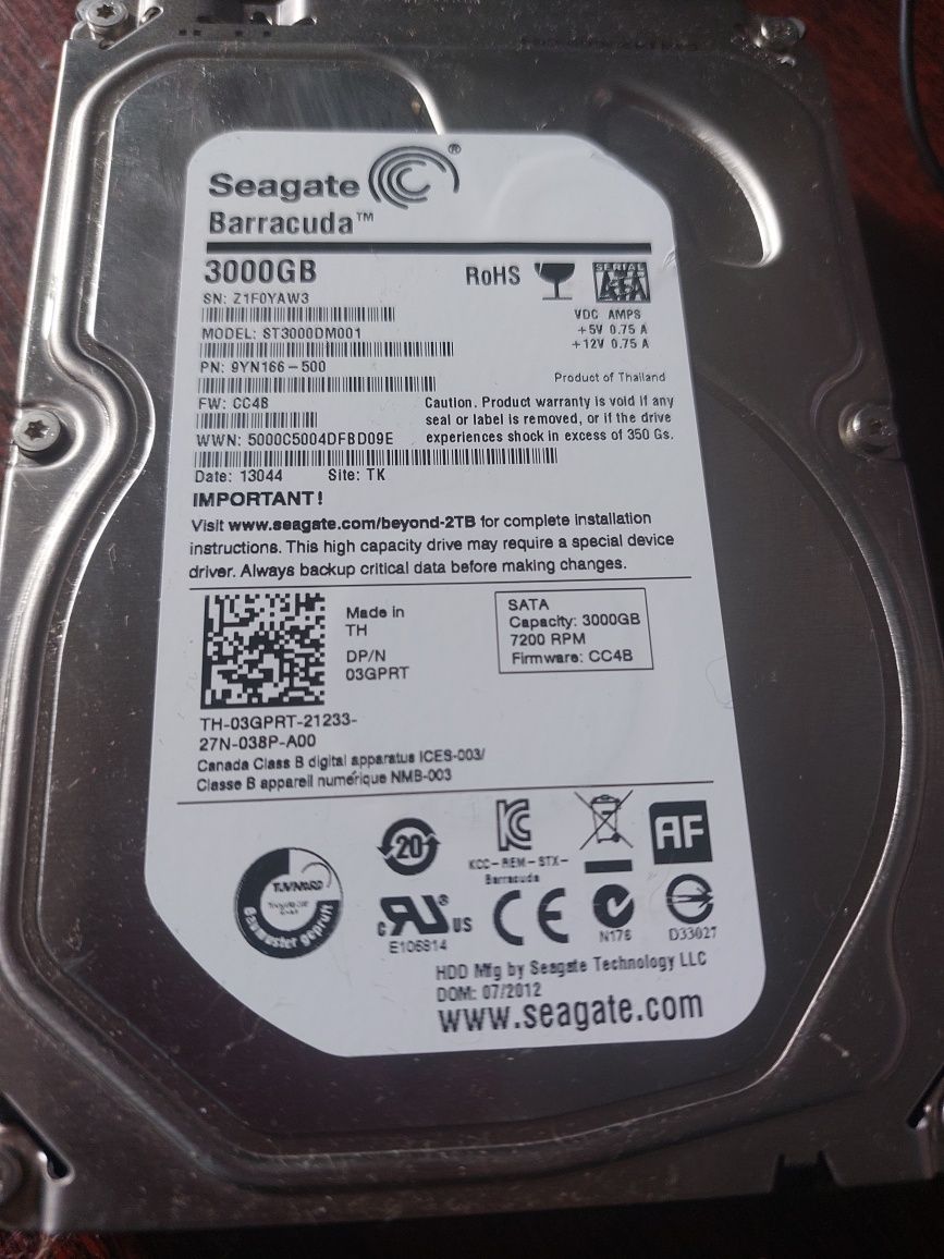 Жесткий диск на 1,2 ,3,10 ТБ форм фактор 3.5" для компьютера Sata3