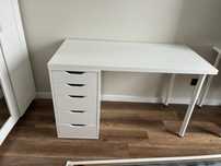 Biurko Ikea LAGKAPTEN/ Alex białe  + mata ochronna