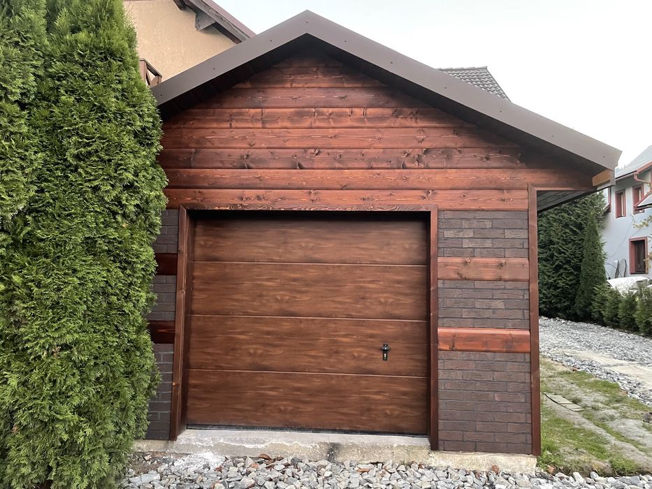 Brama garażowa segmentowa antracyt brązowab biała  5000x2250