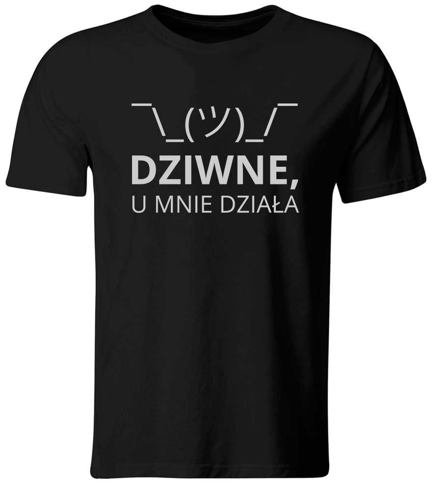 Koszulka Dziwne, u mnie działa. Prezent dla Informatyka, r. XL (NOWA)