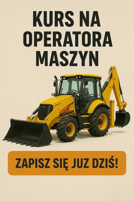 Kurs operator maszyn: Koparkoładowarki/Koparki/Ładowarki/Wózki widłowe