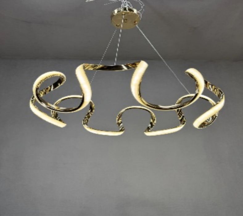 Стильна підвісна люстра,світлодіодна люстра зотола