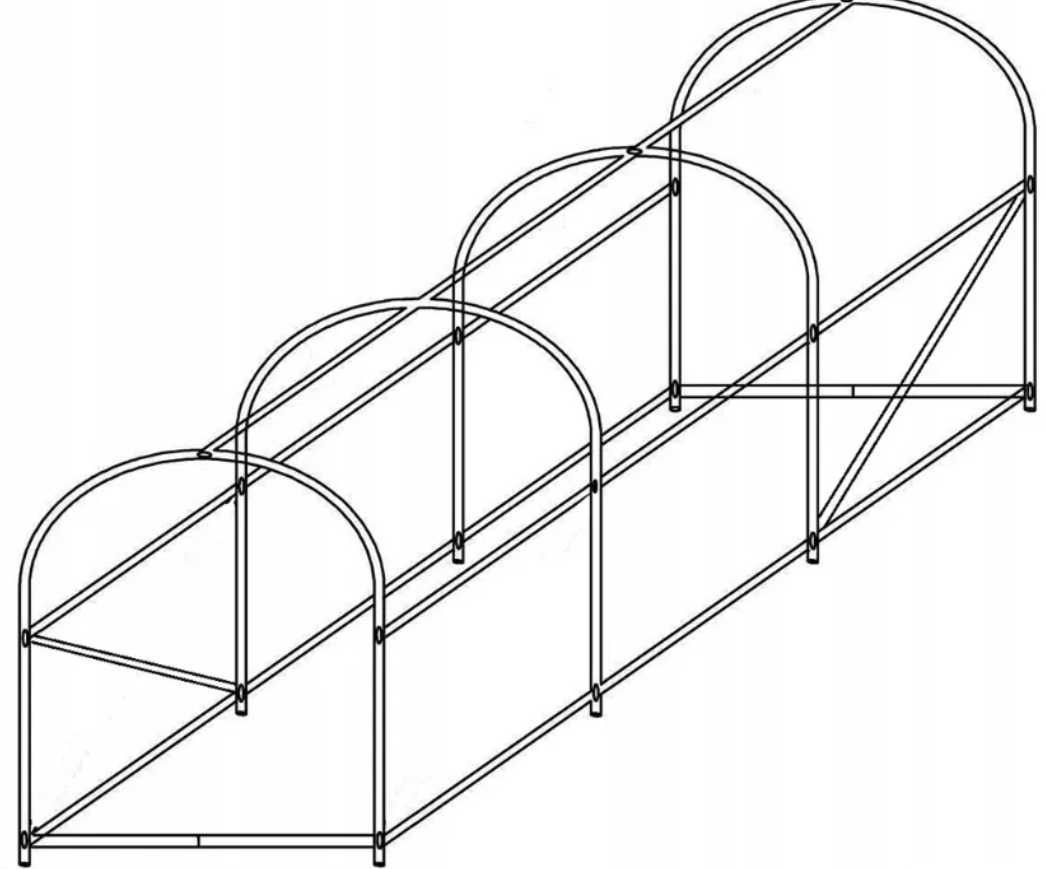 Tunel foliowy ogrodowy szklarnia stelaż + folia 4x2.5 400x250