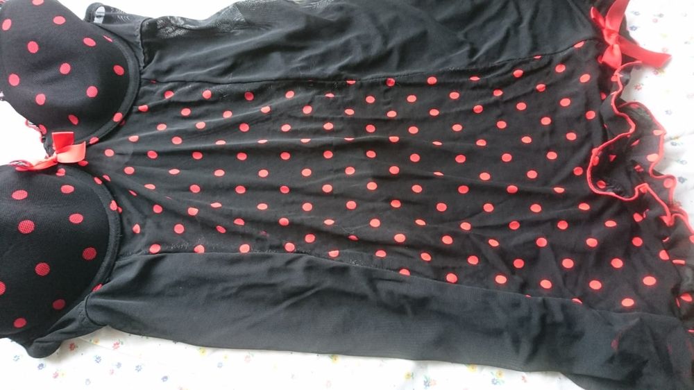 Bielizna zmysłowa Nowa S M czerwień czerń