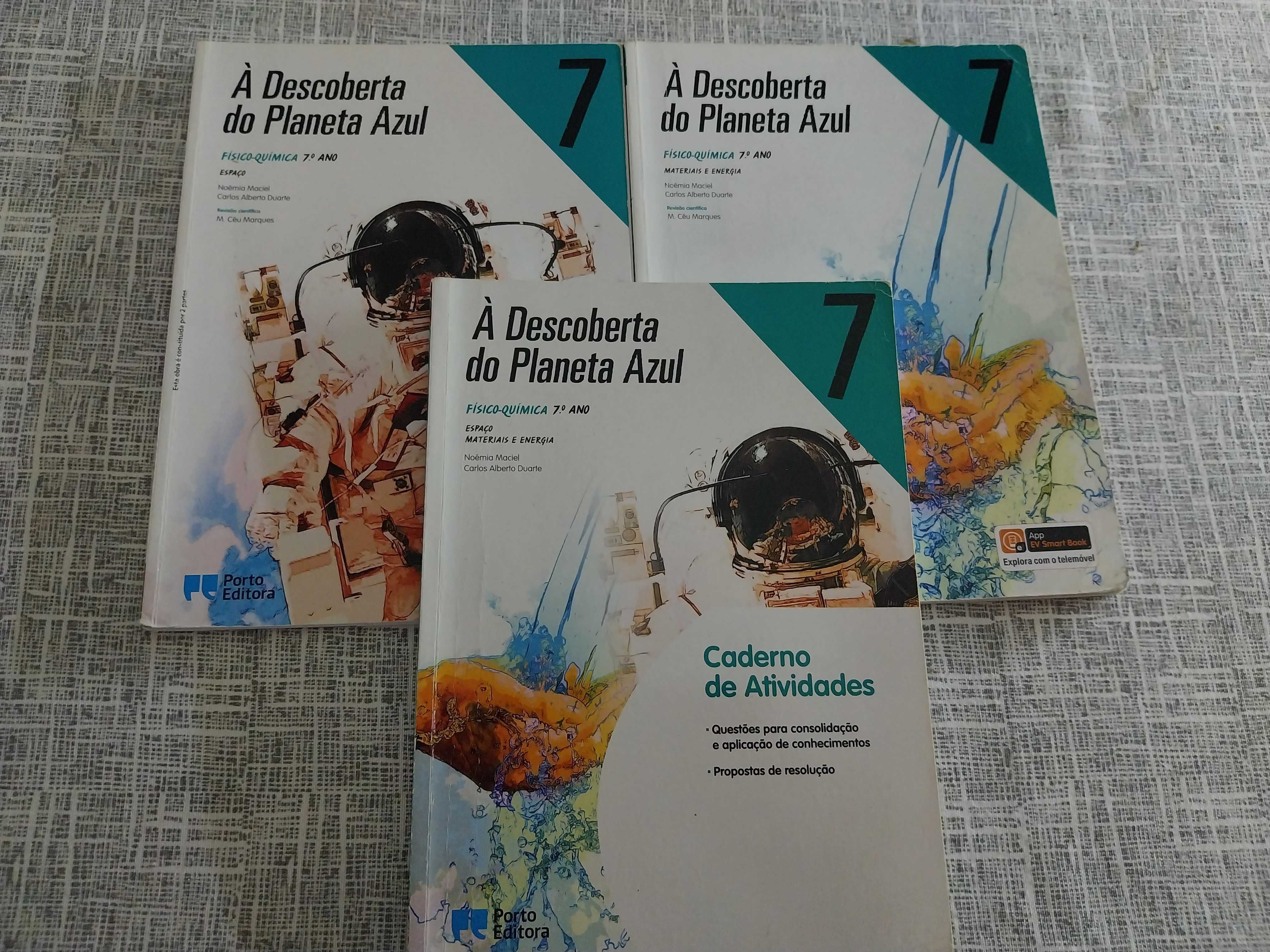 Manuais e caderno de atividades físico química 7° ano