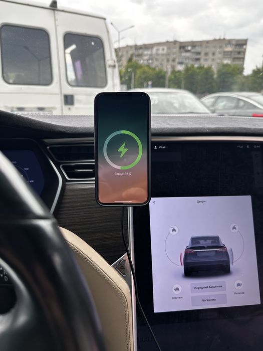 Беспроводная зарядка Tesla Х S магнитный держатель  для телефона тесла