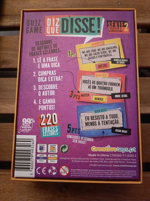 Jogo de tabuleiro "Diz que disse"