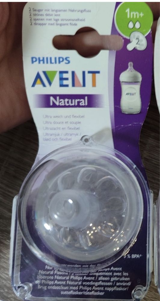 Новые соски капля Авент Avent natural 1+ 6+ месяца
