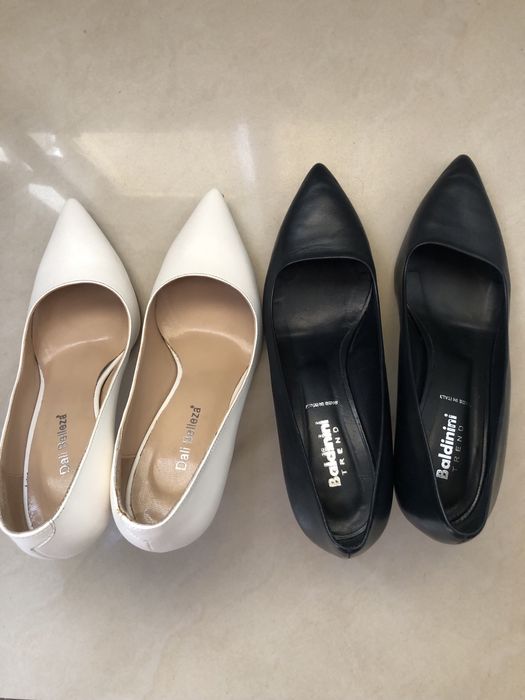 Baldinini чорні стильні жіночі туфлі та білі Dali Belleza