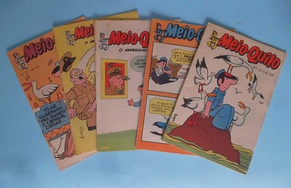 MEIO-QUILO (1975) Lote com 5 revistas banda desenhada antiga