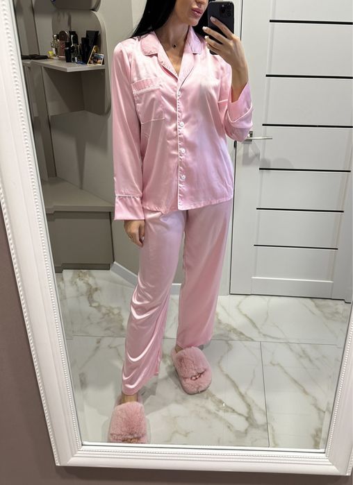 Піжама рожева шовк