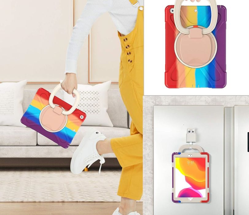 Etui do iPad 9/8/7 10.2” Pancerne z Obrotową Podstawką Kolorowe