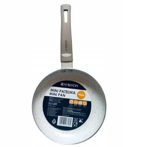 Mini PATELNIA AMBITION 14 cm Non-Stick 3 kolory Kremowa SZARA CZARNA