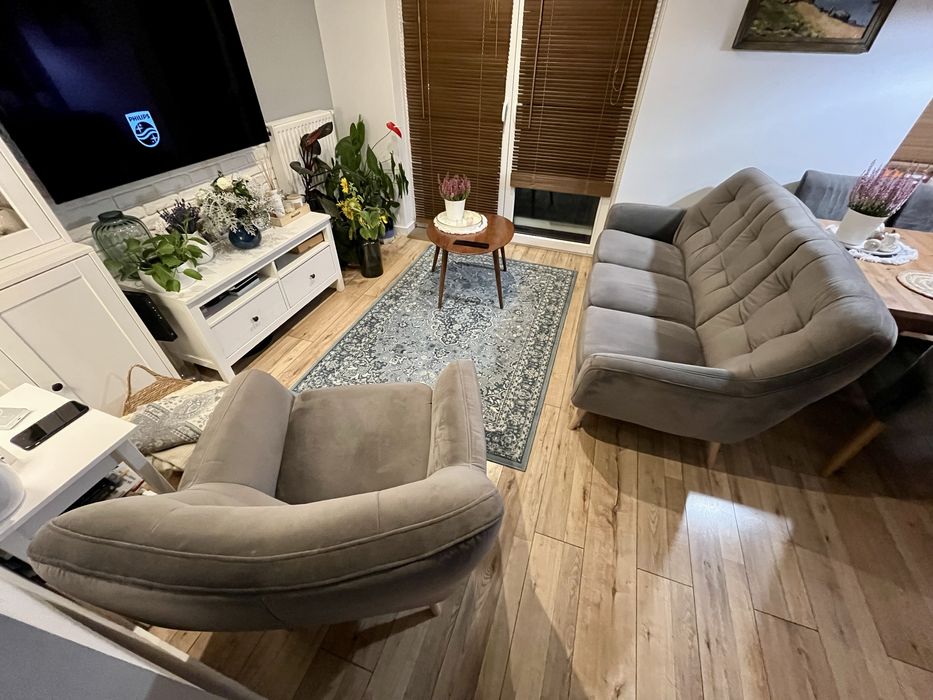 Sprzedam używany komplet wypoczynkowy Scandi (agata meble) sofa +fotel